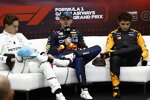 George Russell (Mercedes), Max Verstappen (Red Bull) und Lando Norris (McLaren) 