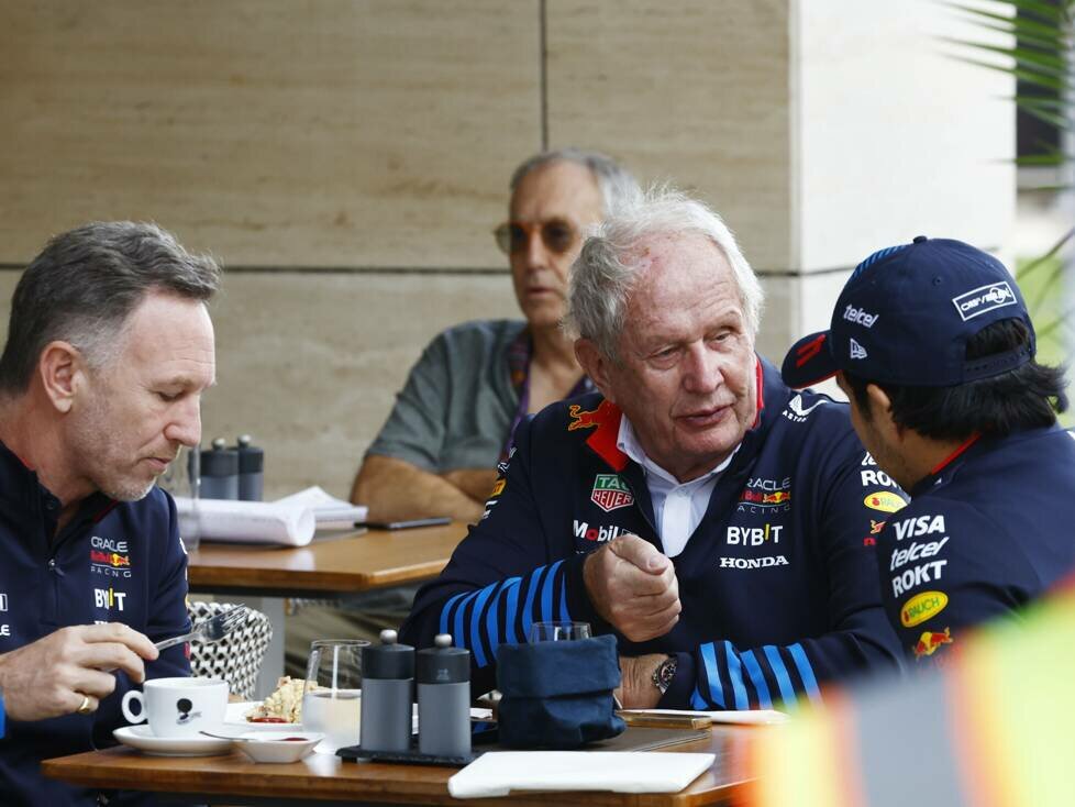 Christian Horner, Helmut Marko, Sergio Perez
