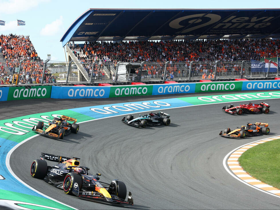 Max Verstappen, Lando Norris, George Russell, Oscar Piastri