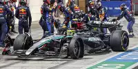 Lewis Hamilton (Mercedes W15) mit Reifenschaden beim Formel-1-Rennen in Katar 2024