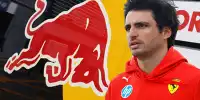 Fotomontage: Carlos Sainz vor einem Red-Bull-Logo