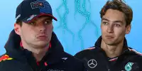 Fotomontage: Max Verstappen und George Russell