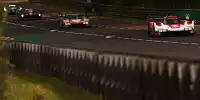 LMDh- und LMH-Autos der Hypercar-Klasse auf dem Circuit de la Sarthe in Le Mans