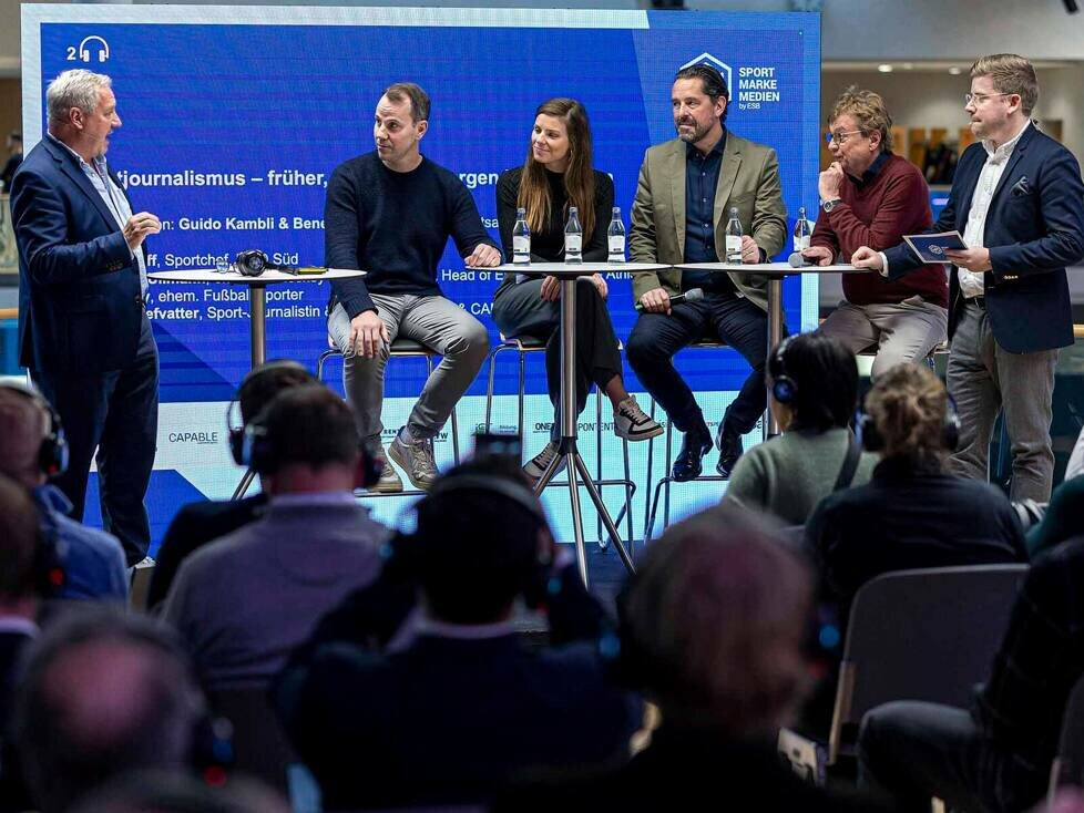 SMM 2024: Christoph Ullmann, Ex-Eishockey-Nationalspieler & Head of Eishockey, SMA - Athlete & Sports Management; Béla Réthy, ehem. Fußballreporter; Amelie Stiefvatter, Sport-Journalistin & Moderatorin, ZDF & CANAL+;  Jörg Althoff, Sportch