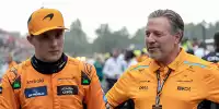McLaren-Fahrer Oscar Piastri mit Teamboss Zak Brown