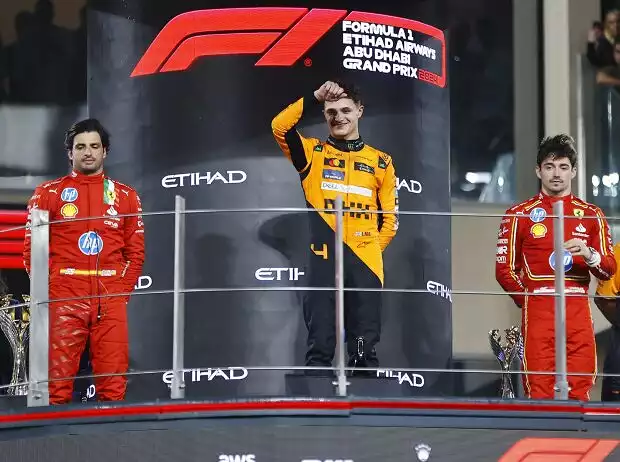 Carlos Sainz, Lando Norris, Charles Leclerc, Zak Brown Titel-Bild zur News: Carlos Sainz, Lando Norris, Charles Leclerc, Zak Brown