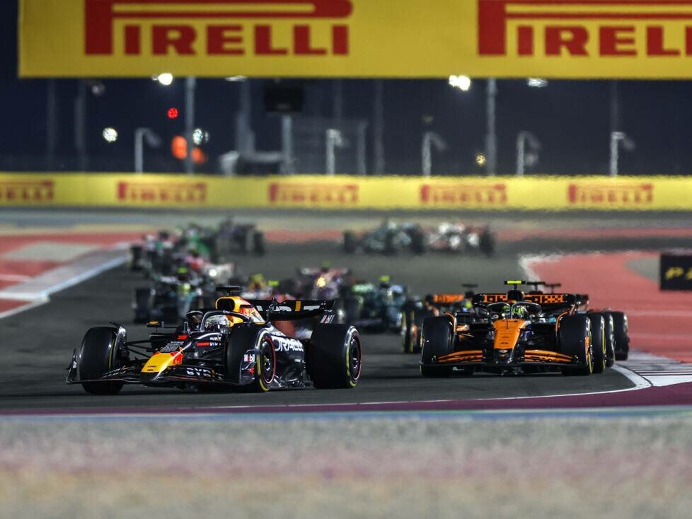 Max Verstappen, Lando Norris, George Russell