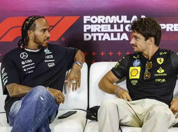 Lewis Hamilton, Charles Leclerc Titel-Bild zur News: Lewis Hamilton, Charles Leclerc