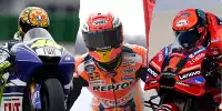 Valentino Rossi, Marc Marquez, Francesco Bagnaia