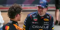 Lando Norris (McLaren) und Max Verstappen (Red Bull) beim Formel-1-Rennen in Katar 2024