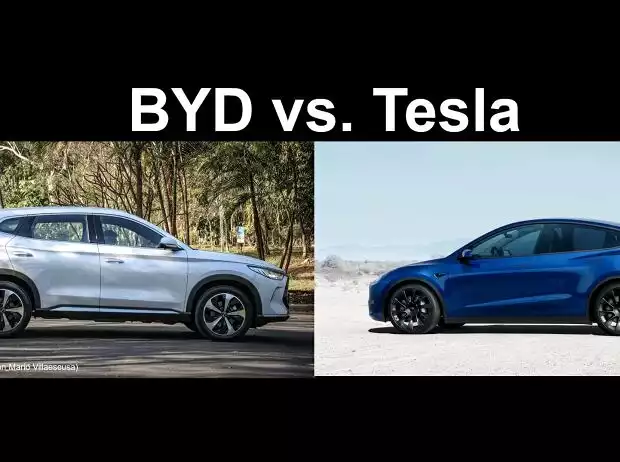 BYD Song Plus und Tesla Model Y Titel-Bild zur News: BYD Song Plus und Tesla Model Y