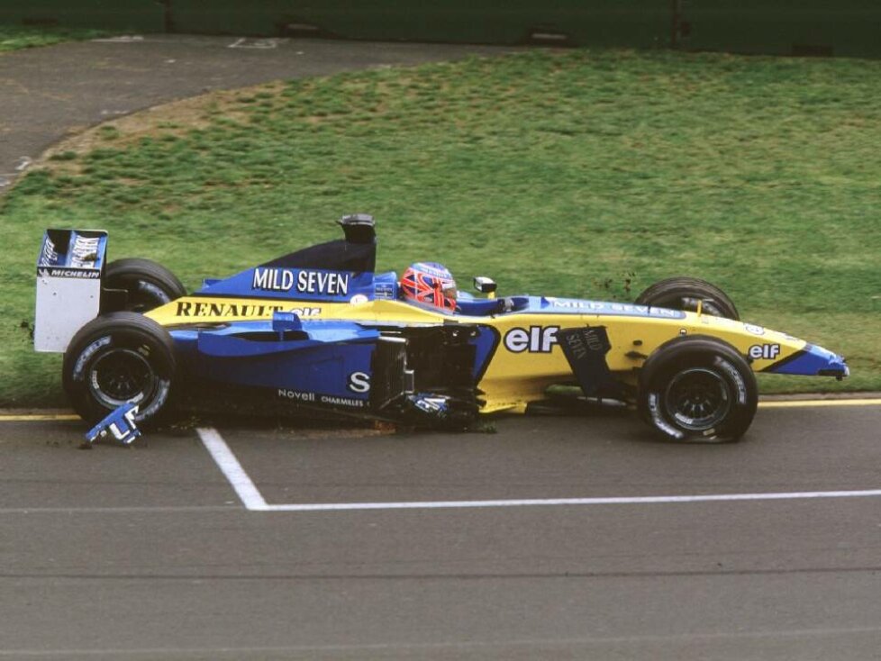 Jenson Button nach einem Formel-1-Unfall 2002