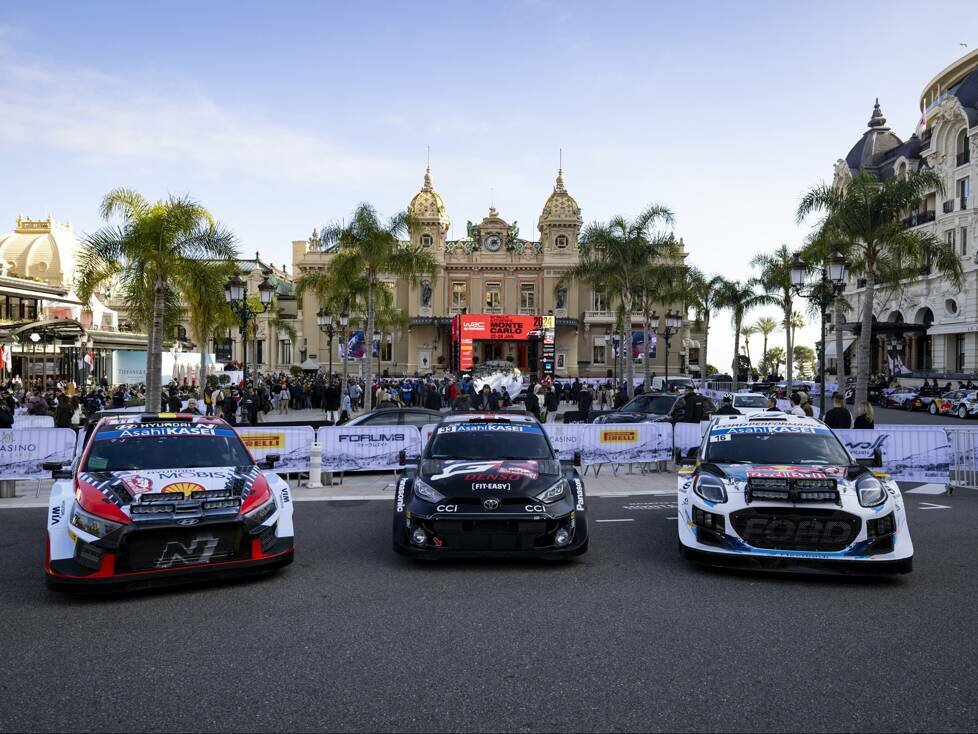 Die 2024 in der WRC vertretenen Hersteller Hyundai, Toyota und M-Sport (Ford)