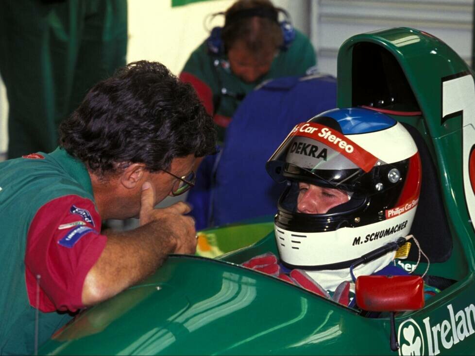 Eddie Jordan und Michael Schumacher 1991 in Spa