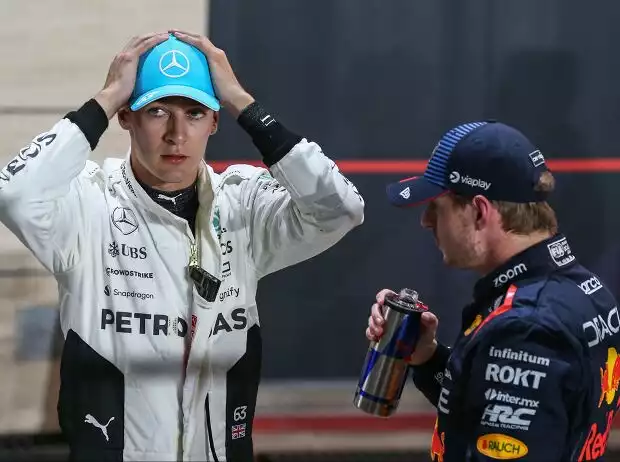Max Verstappen, George Russell Titel-Bild zur News: Max Verstappen, George Russell