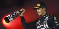 George Russell jubelt über seinen Sieg in Las Vegas 2024