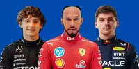 Fotomontage: Andrea Kimi Antonelli, Lewis Hamilton und Max Verstappen vor der F1-Saison 2025