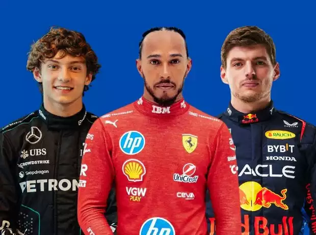 Fotomontage: Andrea Kimi Antonelli, Lewis Hamilton und Max Verstappen vor der F1-Saison 2025 Titel-Bild zur News: Fotomontage: Andrea Kimi Antonelli, Lewis Hamilton und Max Verstappen vor der F1-Saison 2025