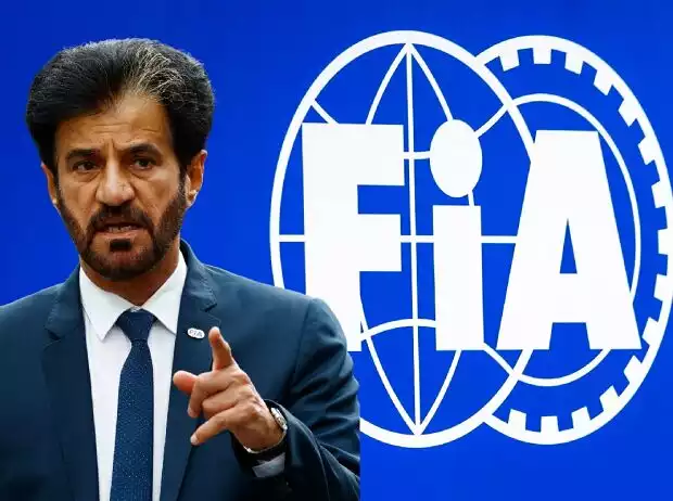 FIA-Präsident Mohammed bin Sulayem vor einem FIA-Logo (Fotomontage) Titel-Bild zur News: FIA-Präsident Mohammed bin Sulayem vor einem FIA-Logo (Fotomontage)