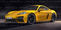 Porsche 718 Cayman Elektro im Motor1-Rendering