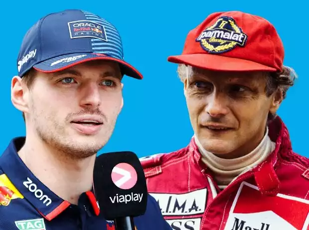 Max Verstappen und Niki Lauda (Fotomontage) Titel-Bild zur News: Max Verstappen und Niki Lauda (Fotomontage)