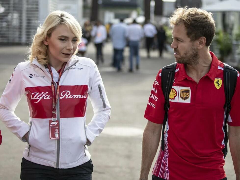 Ruth Buscombe und Sebastian Vettel