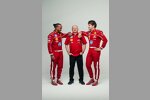 Lewis Hamilton (Ferrari), Frederic Vasseur und Charles Leclerc (Ferrari)