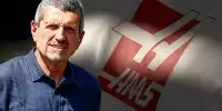 Günther Steiner vor einem Haas-Logo (Fotomontage)