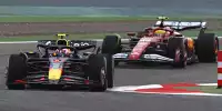 Liam Lawson (Red Bull RB21) vor Lewis Hamilton (Ferrari SF-25) bei Formel-1-Testfahrten in Bahrain 2025