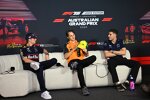 Max Verstappen (Red Bull), Oscar Piastri (McLaren) und Jack Doohan (Alpine) 