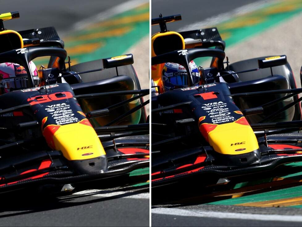 Vergleich der Nasenkonstruktionen am Red Bull RB21 in Melbourne 2025