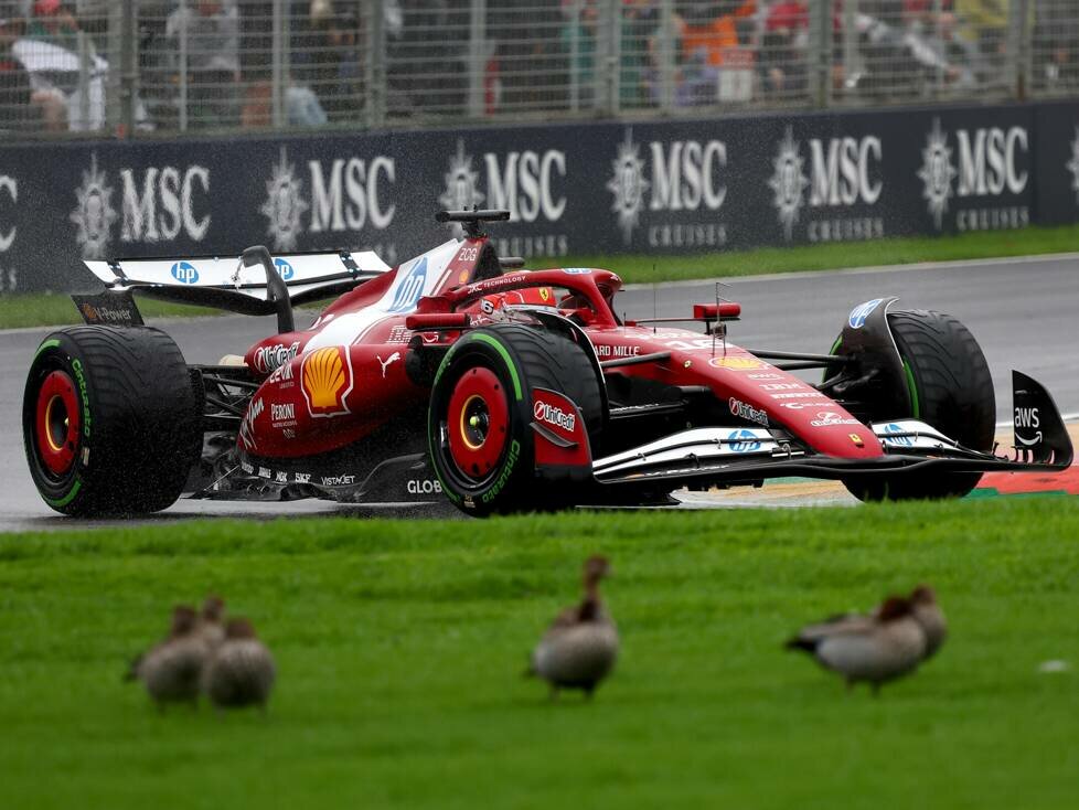 Charles Leclerc beim nassen Formel-1-Rennen in Australien 2025