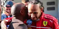 Lewis Hamilton und sein Vater Anthony nach der Pole für das Formel-1-Sprintrennen in China 2025