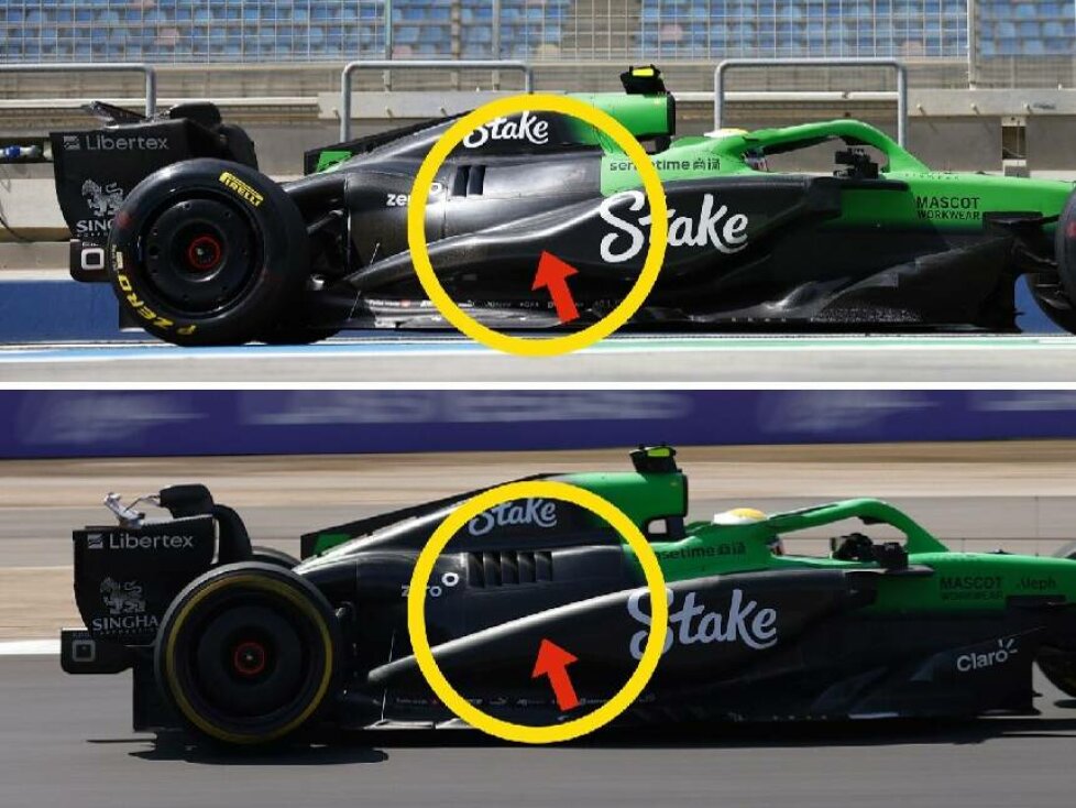 Vergleich der Verkleidung beim Sauber C45 in der Formel-1-Saison 2025