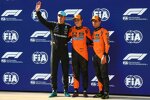 George Russell (Mercedes), Oscar Piastri (McLaren) und Lando Norris (McLaren) 