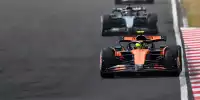 Lando Norris (McLaren MCL39) vor George Russell (Mercedes W16) beim Formel-1-Rennen in China 2025