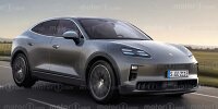 Porsche Cayenne Coupé EV (2025) im Rendering von Motor1.com