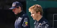Max Verstappen mit seinem bisherigen Teamkollegen Liam Lawson