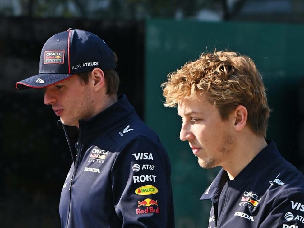 Max Verstappen mit seinem bisherigen Teamkollegen Liam Lawson