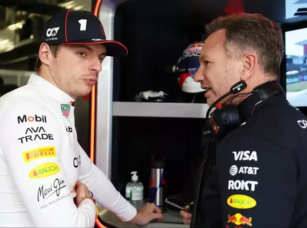 Max Verstappen und Christian Horner Titel-Bild zur News: Max Verstappen und Christian Horner