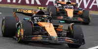 Lando Norris vor seinem McLaren-Teamkollegen Oscar Piastri