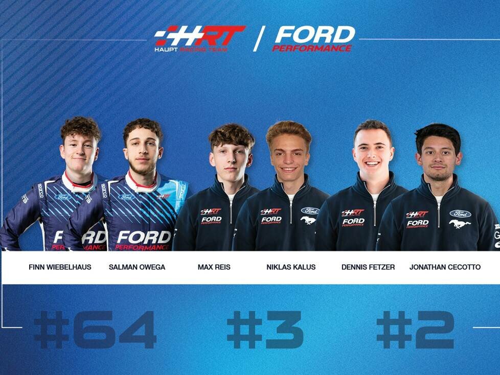 Die Fahrer der drei Ford Mustang GT3 im ADAC GT Masters 2025