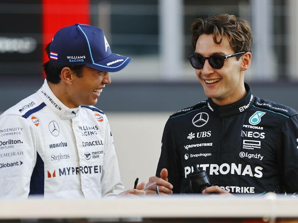 Alexander Albon (Williams) und George Russell (Mercedes)