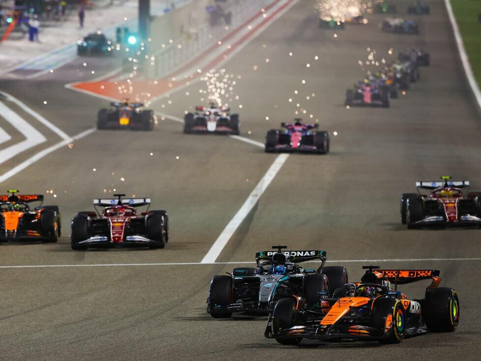 Oscar Piastri, George Russell, Charles Leclerc, Lando Norris, Lewis Hamilton