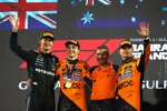 Oscar Piastri (McLaren), George Russell (Mercedes) und Lando Norris (McLaren) 