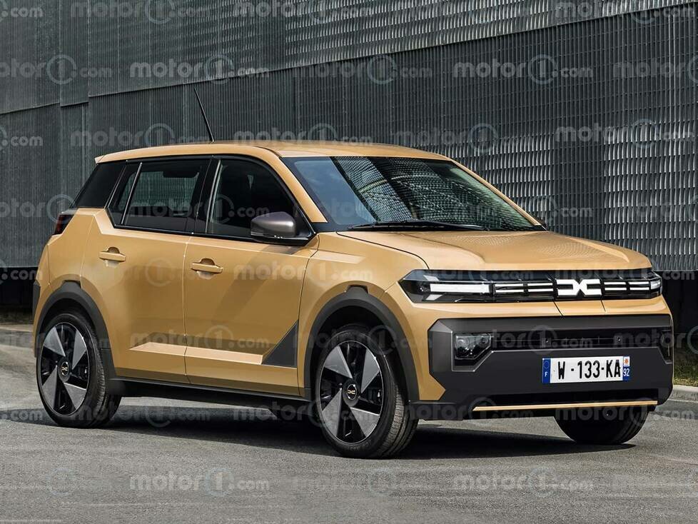 Dacia Spring (2026) im Rendering von Motor1.com