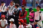 Andrea Kimi Antonelli, George Russell (Mercedes), Lewis Hamilton (Ferrari) und Pierre Gasly (Alpine) 