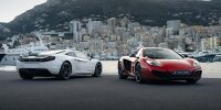Hamilton and Button's McLaren M4-12C Supercar