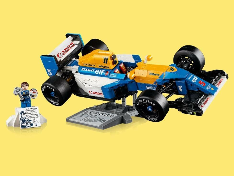 Fotomontage: Der Williams FW14B aus Lego-Klemmsteinen