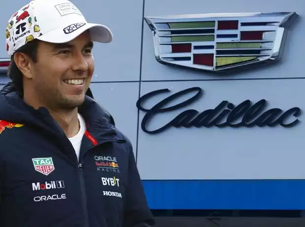 Fotomontage: Sergio Perez vor einem Cadillac-Logo Titel-Bild zur News: Fotomontage: Sergio Perez vor einem Cadillac-Logo